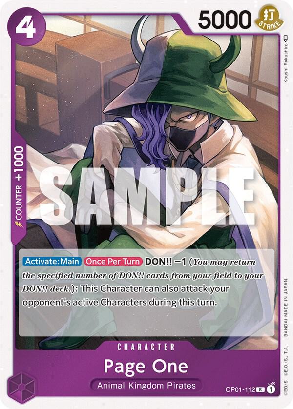 one piece romance dawn rare cards One Piece TCG OP01-112 Page One Rare Romance Dawn