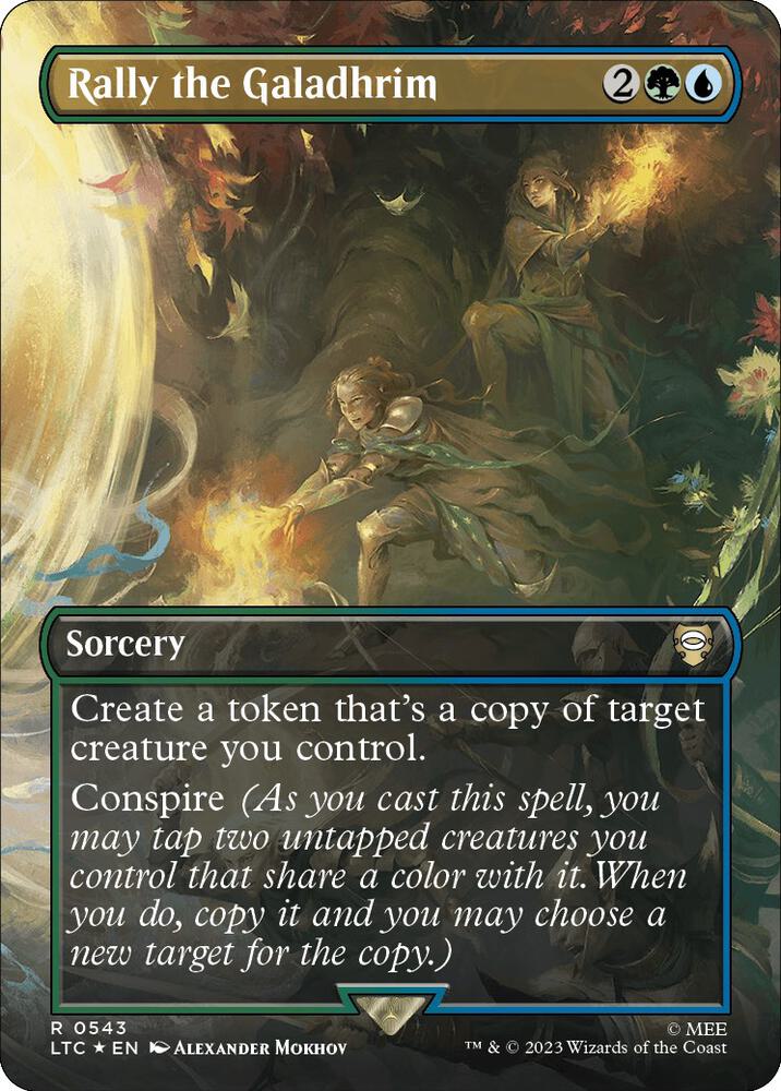 Rally the Galadhrim 543/347 (Commander: The Lord of the Rings: Tales of Middle-earth)  - Borderless Surge Foil