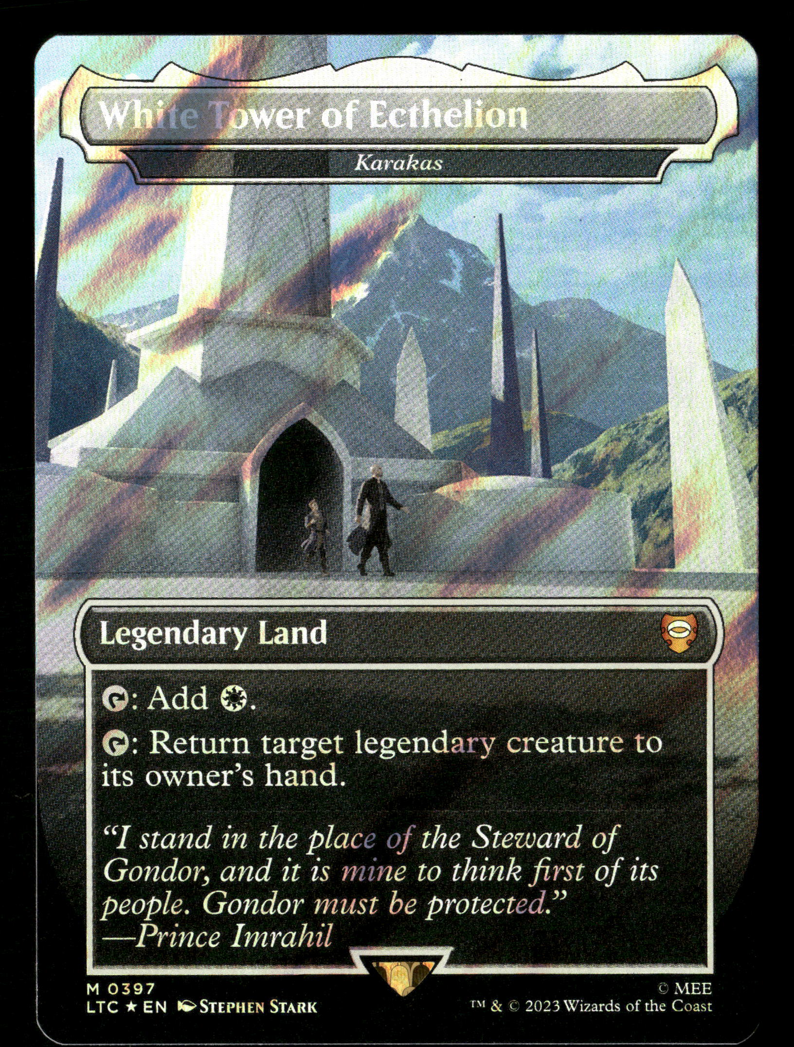 MTG The Lord of the Rings: 397 White Tower of Ecthelion - Karakas (Surge Foil) 