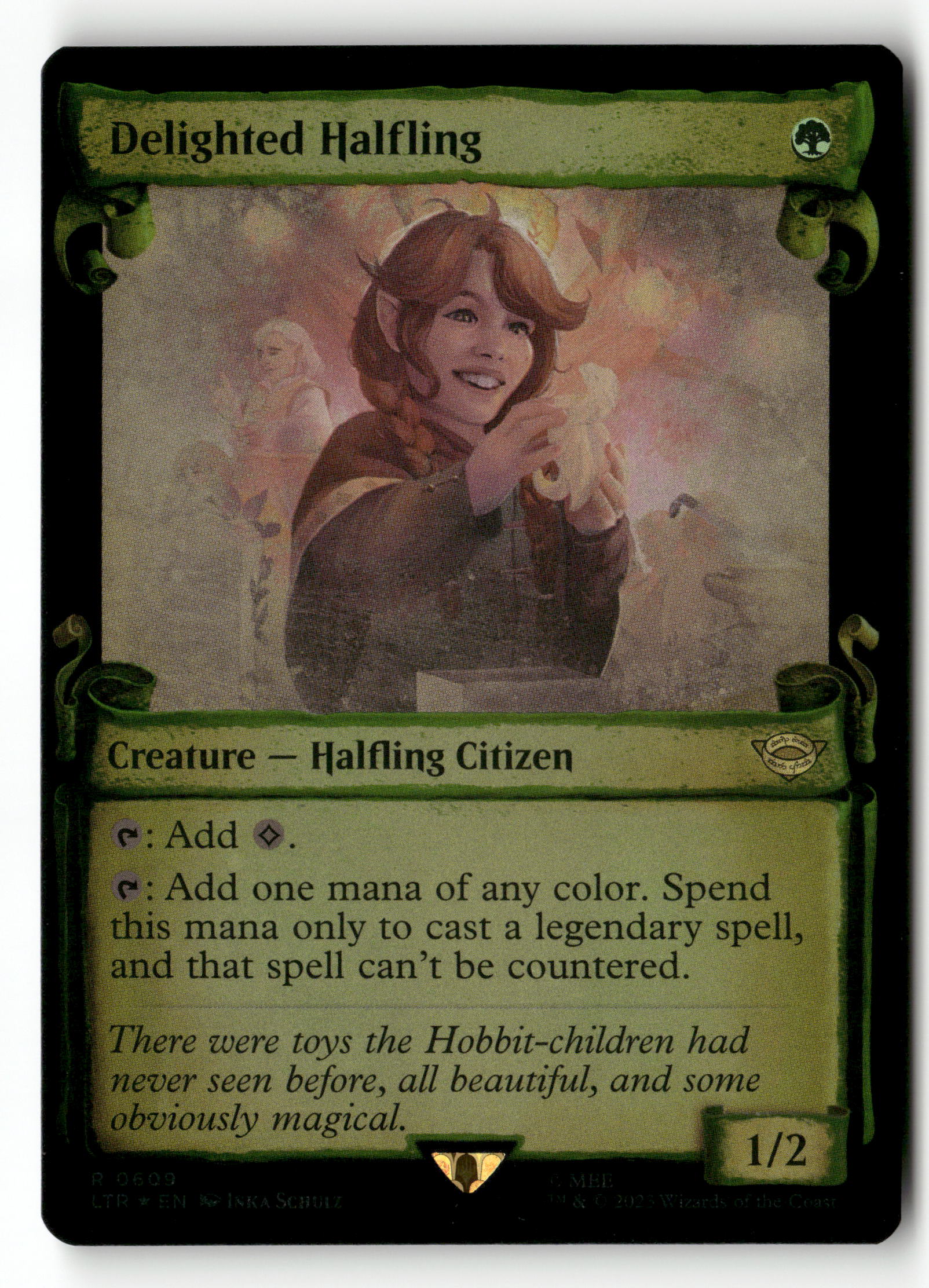MTG: The Lord of the Rings: 609 Delighted Halfling (Showcase Scrolls) 