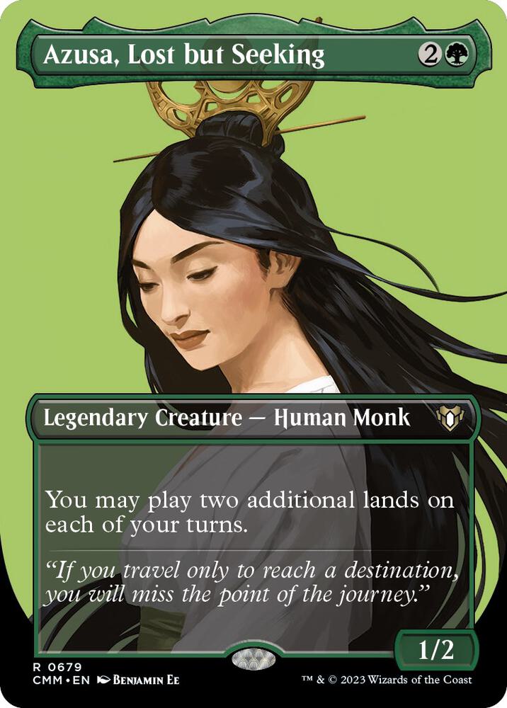 MTG Commander Masters 679 Azusa, Lost but Seeking (Borderless) R NM Foil