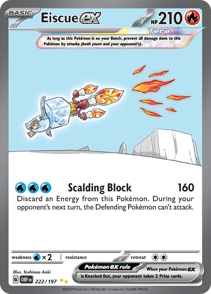 2023 Pokemon SV03: Obsidian Flames Eiscue ex - 222/197 Special Illustration Rare