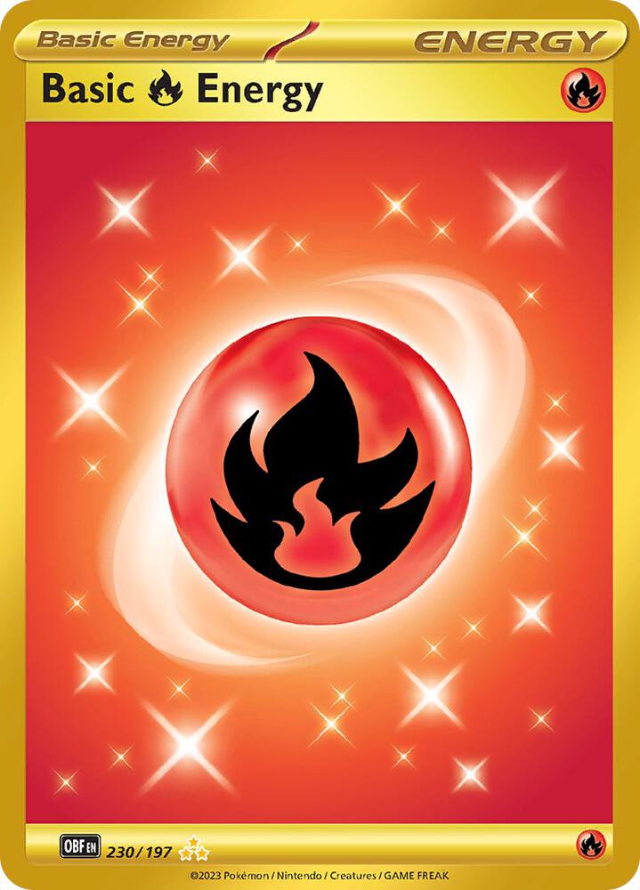 2023 Pokemon SV03: Obsidian Flames Basic Fire Energy - 230/197 Hyper Rare