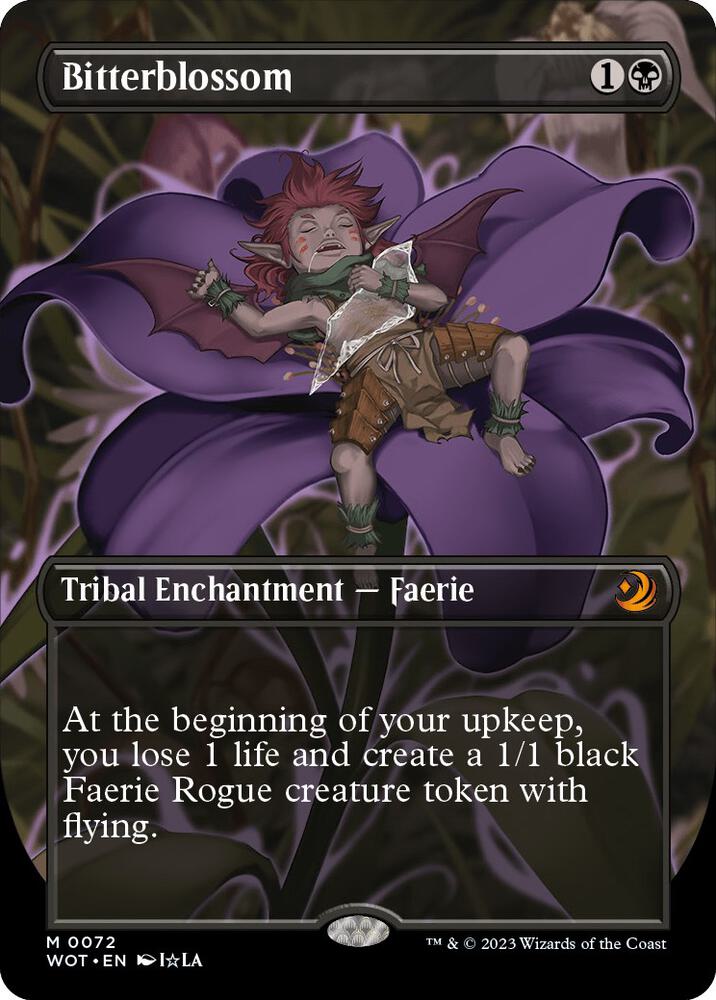 MTG Wilds of Eldraine: Enchanting Tales 72 Bitterblossom (Anime Borderless) M NM