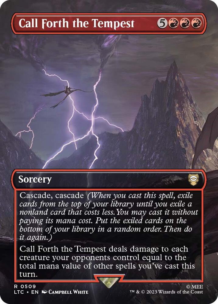 MTG The Lord of the Rings 509 Call Forth the Tempest (Borderless) R NM Foil