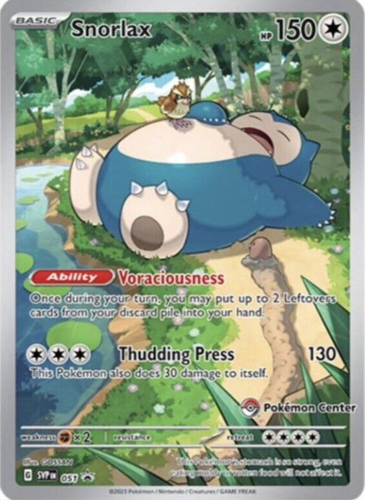 2023 Pokemon SV: Scarlet & Violet Promo Cards Snorlax - 051 Pokemon Center