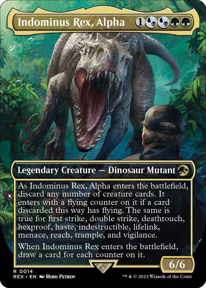 MTG Universes Beyond: Jurassic World Collection 14 Indominus Rex, Alpha (Borderless) R NM