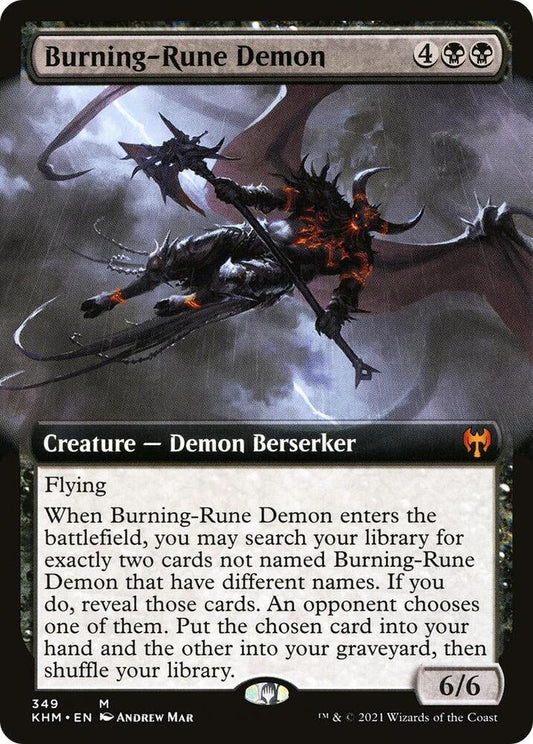 Burning-Rune Demon 349/285 (Kaldheim)  - Extended Art Foil