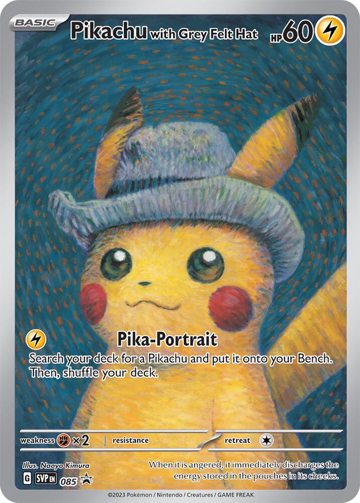 2023 Pokemon SV: Scarlet & Violet Promo Cards Pikachu with Grey Felt Hat Promo