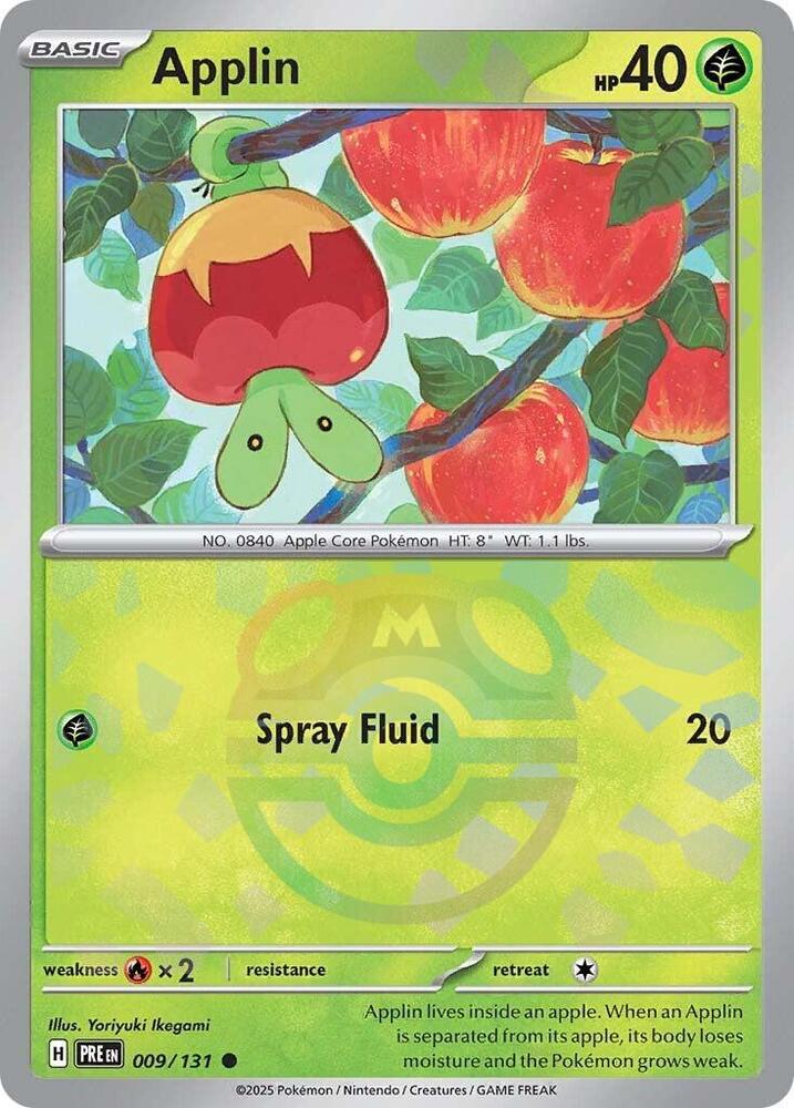 Applin 009/131 (SV: Prismatic Evolutions)  - Master Ball Holofoil