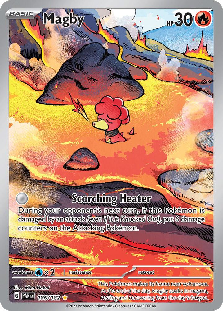 2023 Pokemon SV04: Paradox Rift Magby - 186/182 Illustration Rare