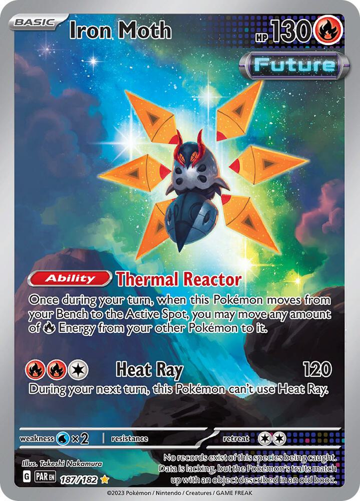 2023 Pokemon SV04: Paradox Rift Iron Moth - 187/182 Illustration Rare