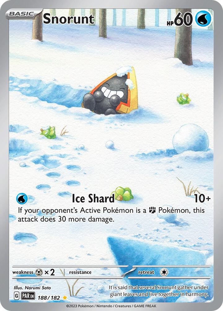 2023 Pokemon SV04: Paradox Rift Snorunt - 188/182 Illustration Rare
