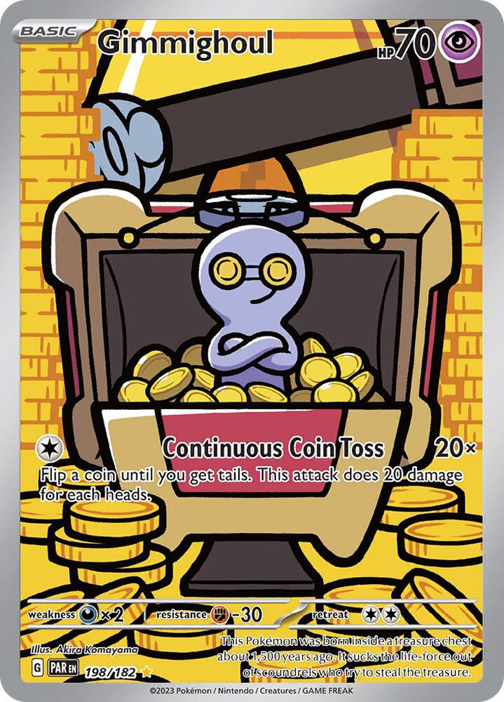 2023 Pokemon SV04: Paradox Rift Gimmighoul - 198/182 Illustration Rare