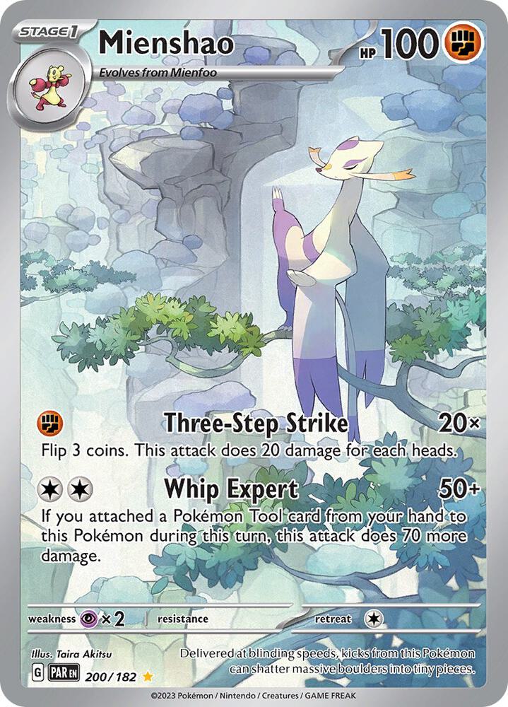 2023 Pokemon SV04: Paradox Rift Mienshao - 200/182 Illustration Rare