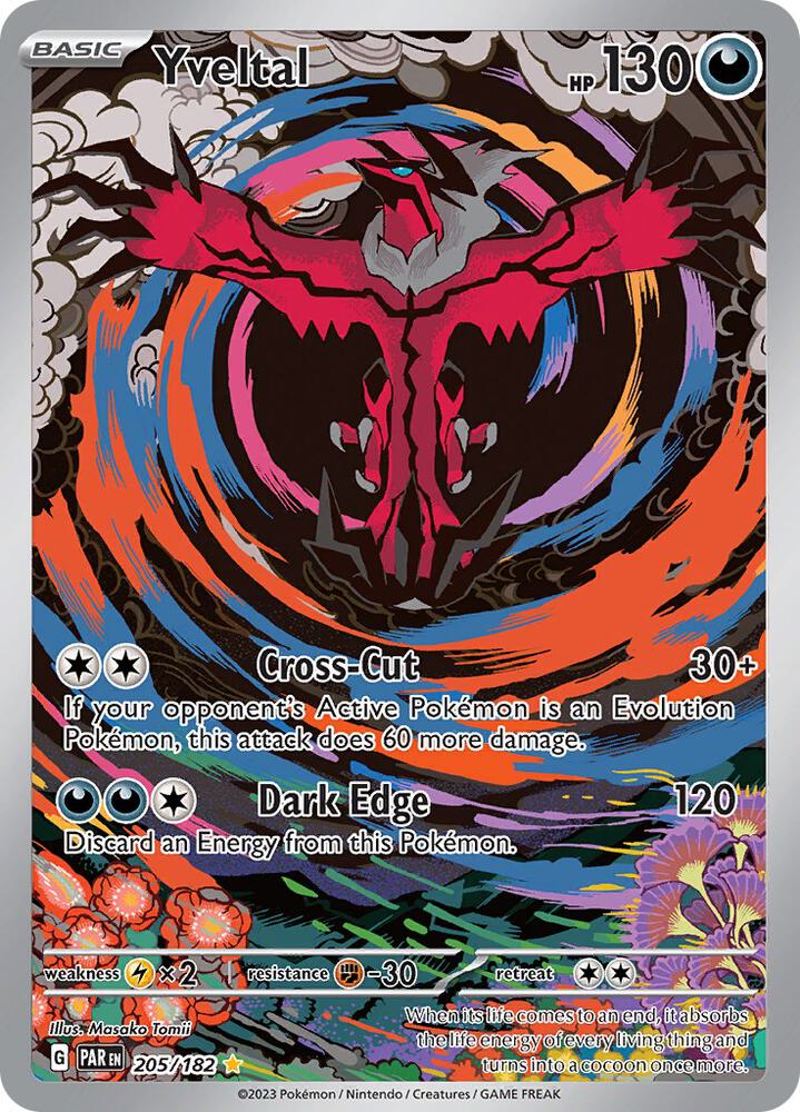 2023 Pokemon SV04: Paradox Rift Yveltal - 205/182 Illustration Rare