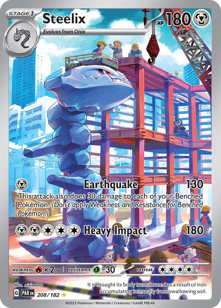2023 Pokemon SV04: Paradox Rift Steelix - 208/182 Illustration Rare