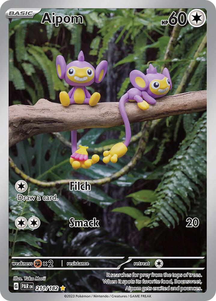 2023 Pokemon SV04: Paradox Rift Aipom - 211/182 Illustration Rare