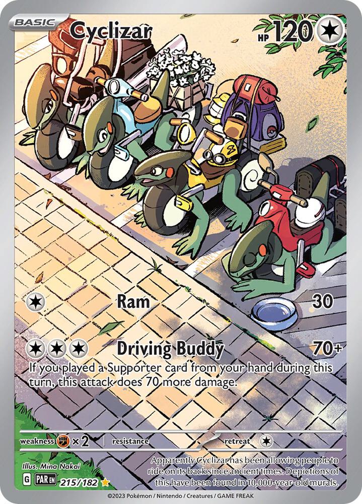 2023 Pokemon SV04: Paradox Rift Cyclizar - 215/182 Illustration Rare