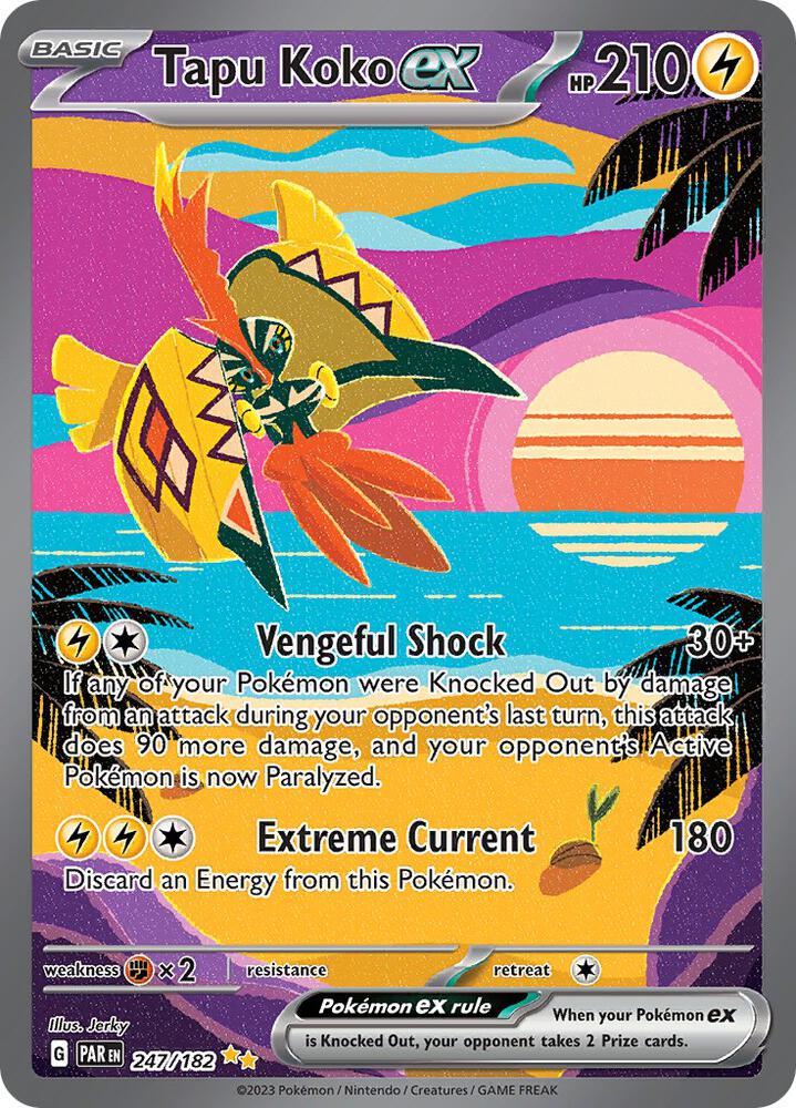 2023 Pokemon SV04: Paradox Rift Tapu Koko ex - 247/182 Special Illustration Rare