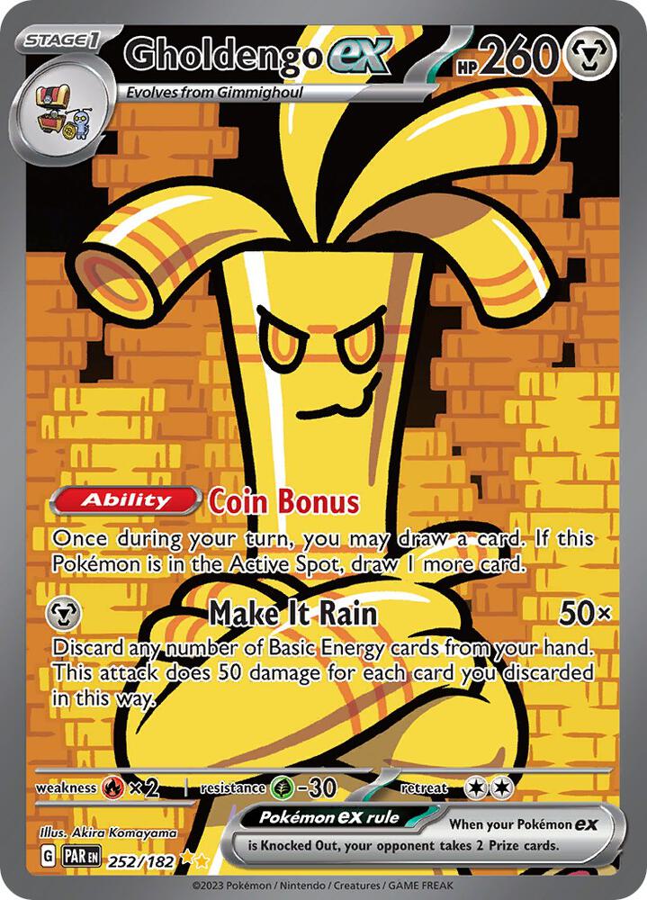 2023 Pokemon SV04: Paradox Rift Gholdengo ex - 252/182 Special Illustration Rare