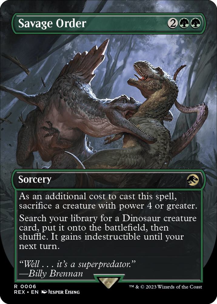 MTG Universes Beyond: Jurassic World Collection 6 Savage Order (Borderless) R NM