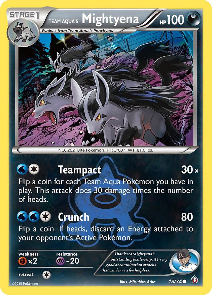 Team Aqua's Mightyena 18/34 (Double Crisis)  - Reverse Holofoil