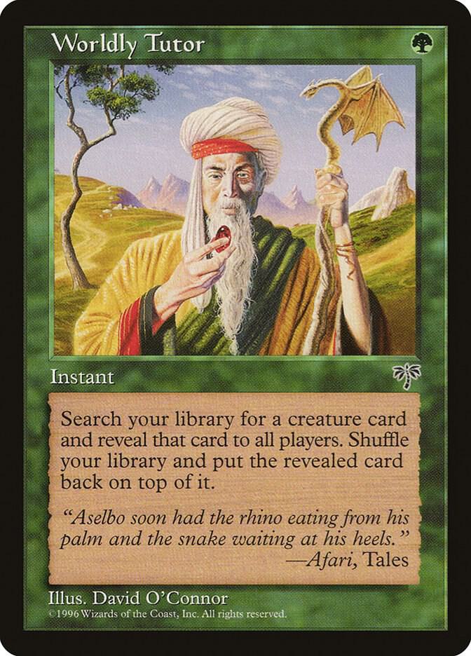 MTG Mirage Worldly Tutor U NM