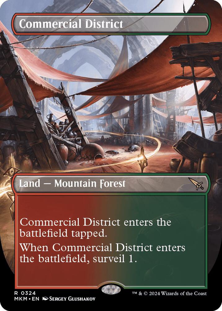 MTG Murders at Karlov Manor 324 Commercial District (Borderless) R NM Foil