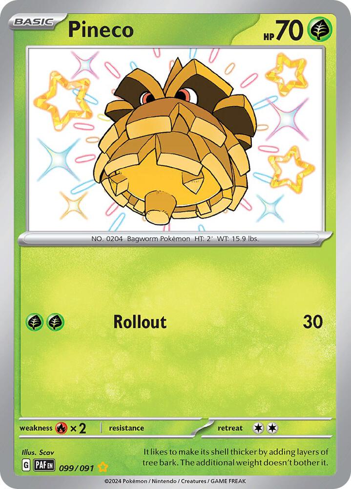 2024 Pokemon SV: Paldean Fates 099/091 Pineco - 099/091 Shiny Rare