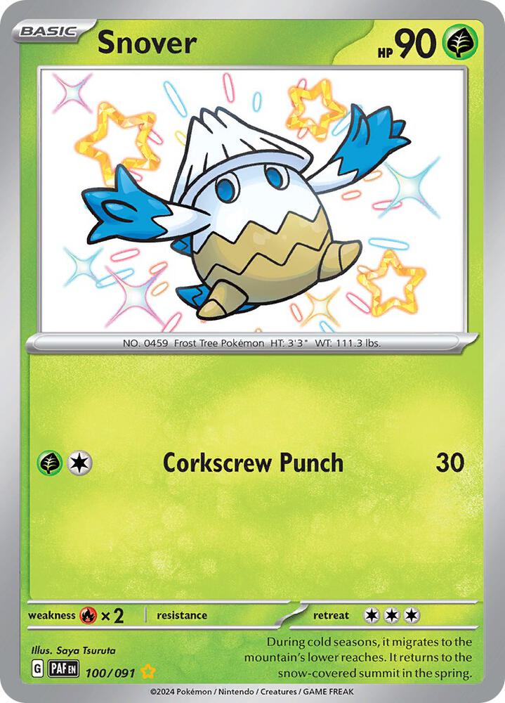 2024 Pokemon SV: Paldean Fates 100/091 Snover Shiny Rare