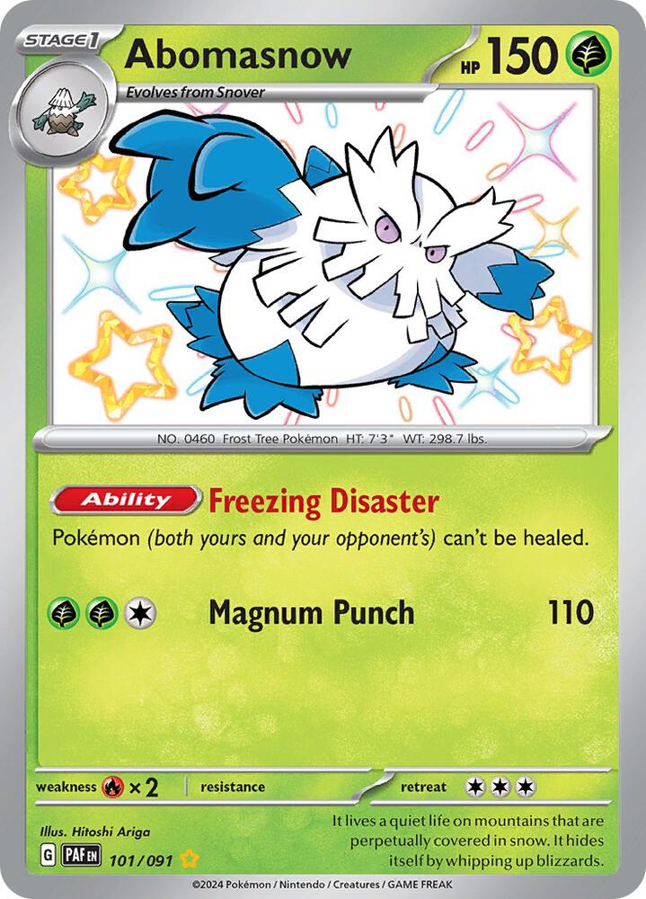2024 Pokemon SV: Paldean Fates 101/091 Abomasnow Shiny Rare