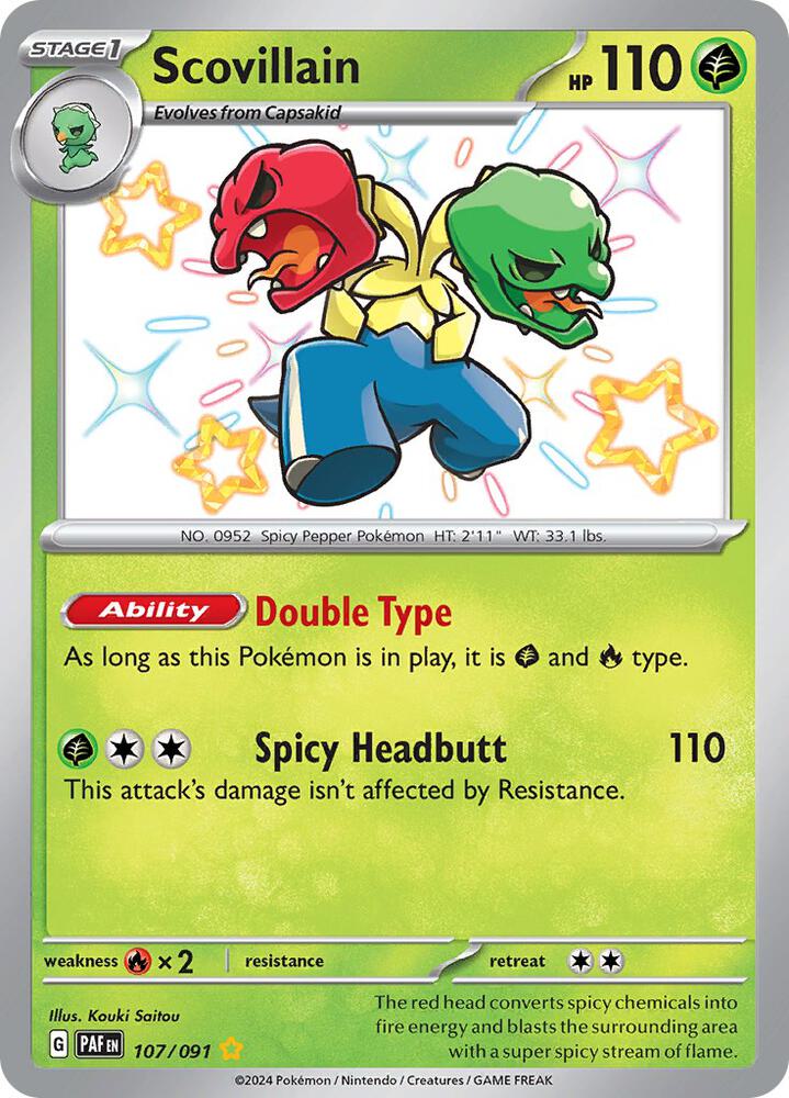 2024 Pokemon SV: Paldean Fates 107/091 Scovillain Shiny Rare