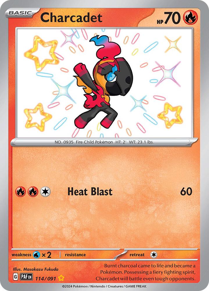 2024 Pokemon SV: Paldean Fates 114/091 Charcadet - 114/091 Shiny Rare