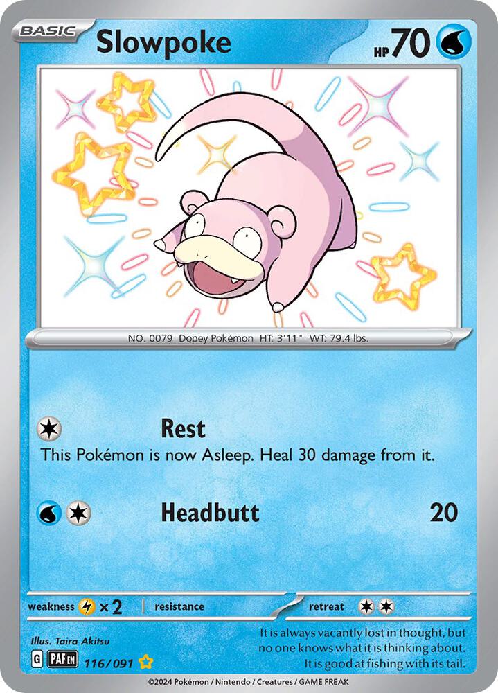 2024 Pokemon SV: Paldean Fates 116/091 Slowpoke Shiny Rare