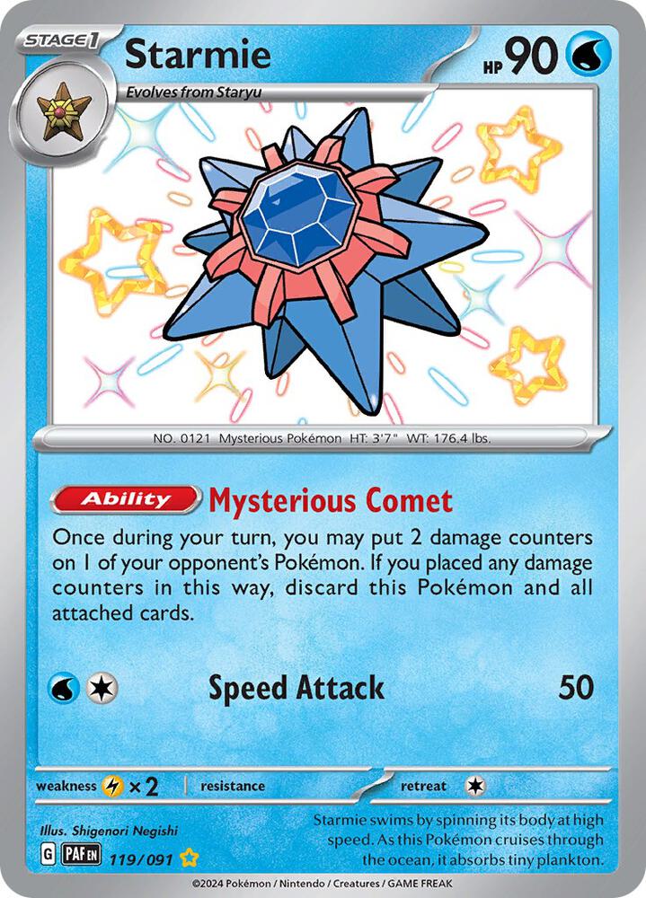 2024 Pokemon SV: Paldean Fates 119/091 Starmie Shiny Rare