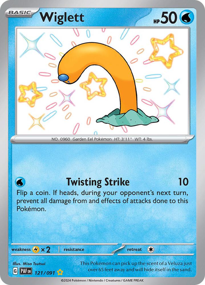 2024 Pokemon SV: Paldean Fates 121/091 Wiglett - 121/091 Shiny Rare