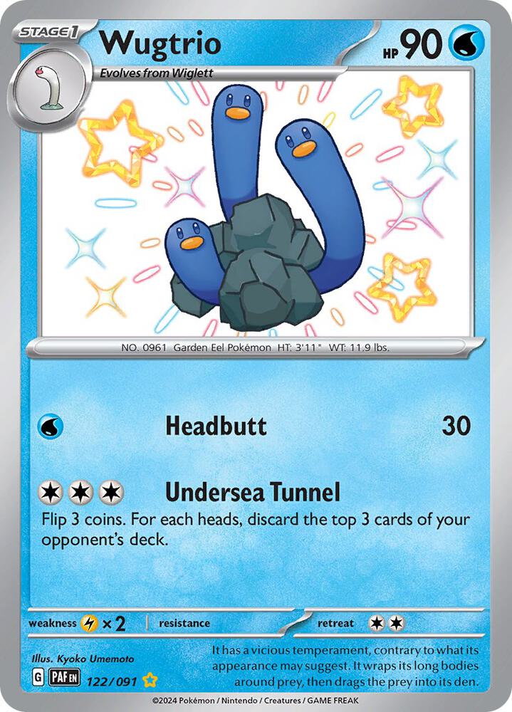 2024 Pokemon SV: Paldean Fates 122/091 Wugtrio - 122/091 Shiny Rare