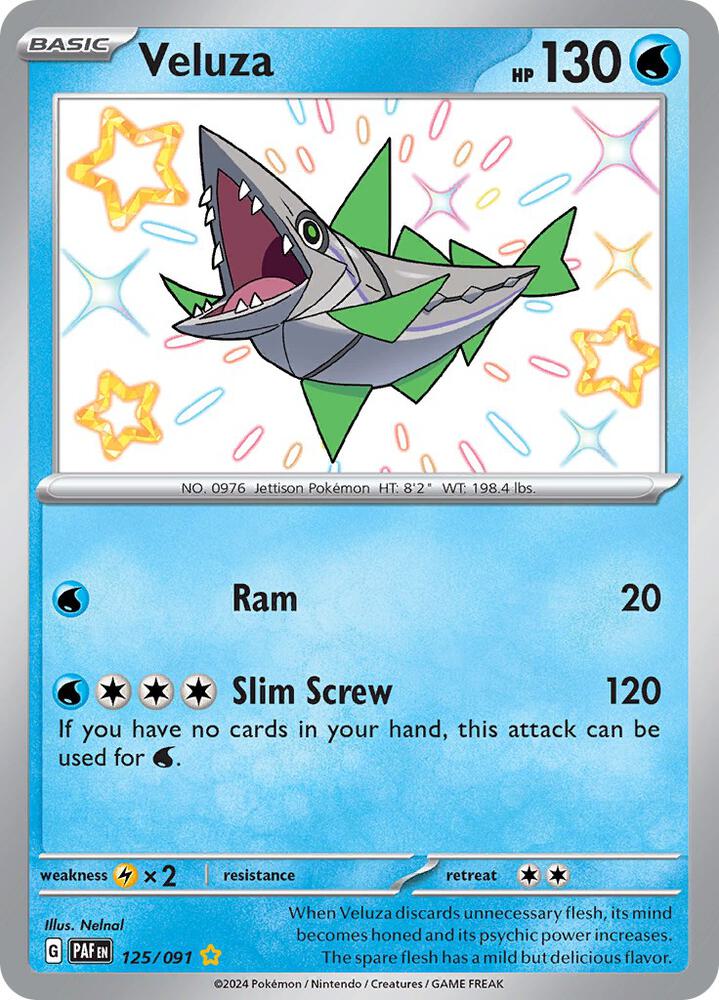 2024 Pokemon SV: Paldean Fates 125/091 Veluza - 125/091 Shiny Rare