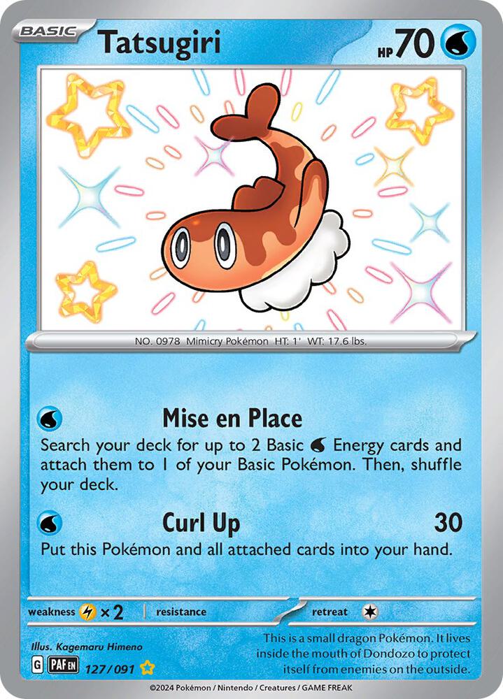 2024 Pokemon SV: Paldean Fates 127/091 Tatsugiri Shiny Rare