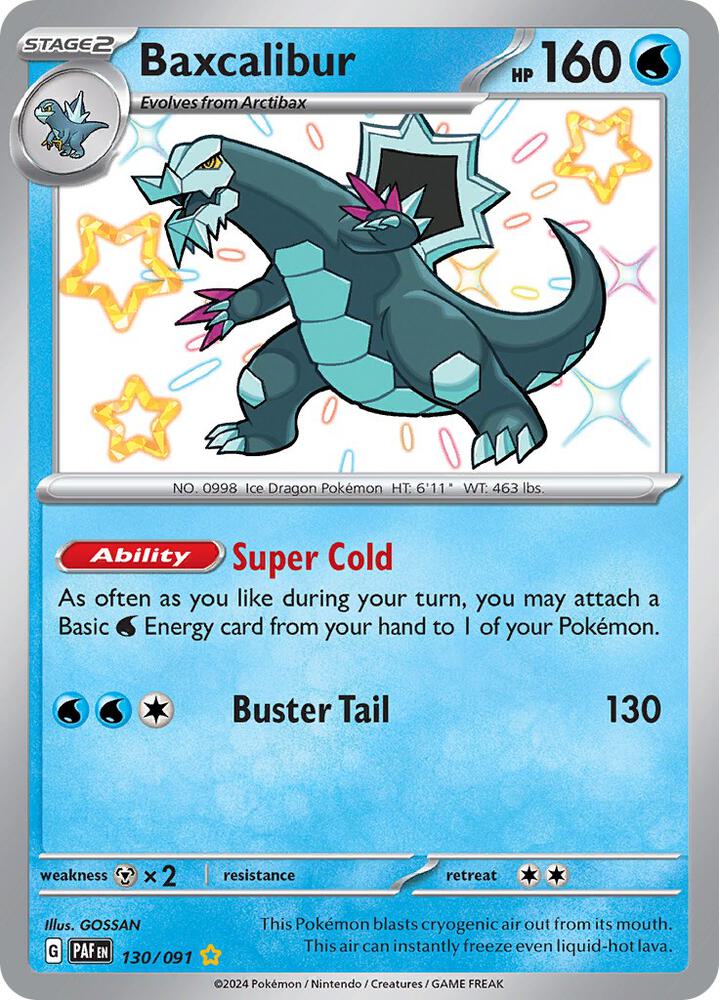 2024 Pokemon SV: Paldean Fates 130/091 Baxcalibur Shiny Rare