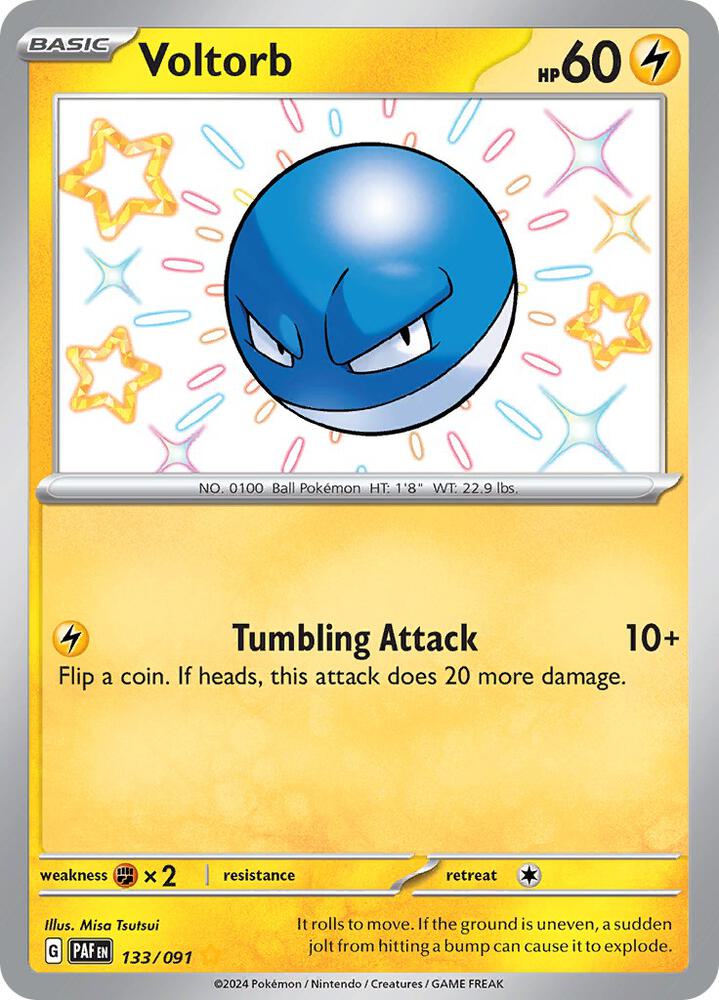 2024 Pokemon SV: Paldean Fates 133/091 Voltorb Shiny Rare