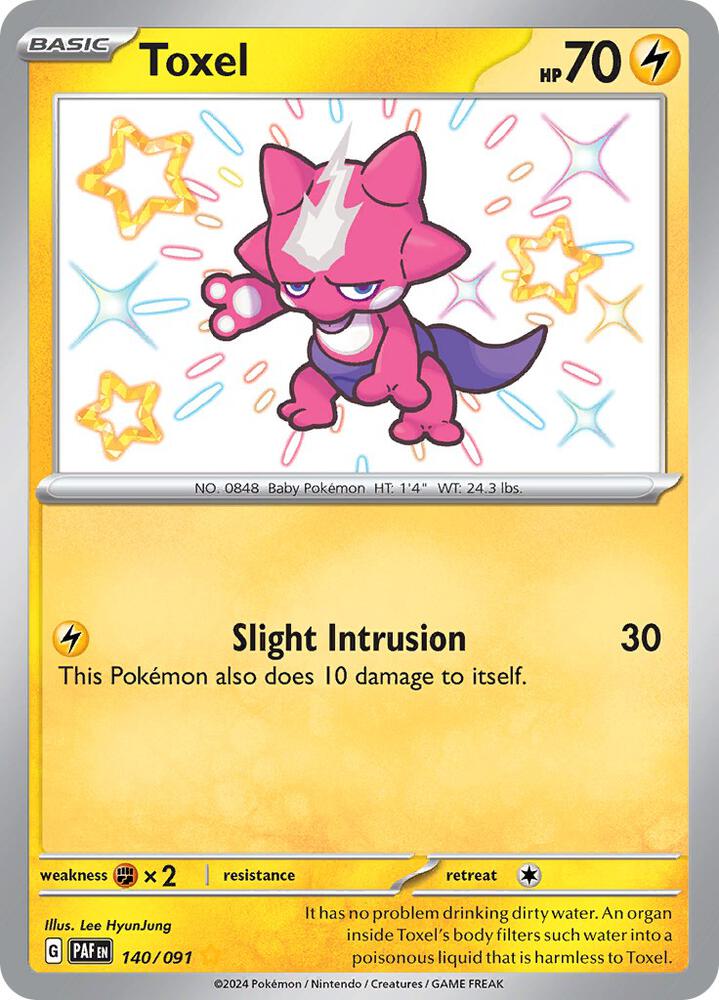 2024 Pokemon SV: Paldean Fates 140/091 Toxel Shiny Rare
