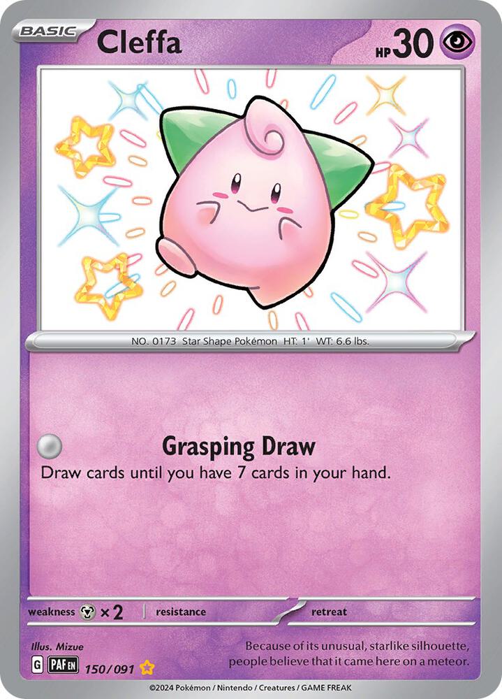 2024 Pokemon SV: Paldean Fates 150/091 Cleffa Shiny Rare
