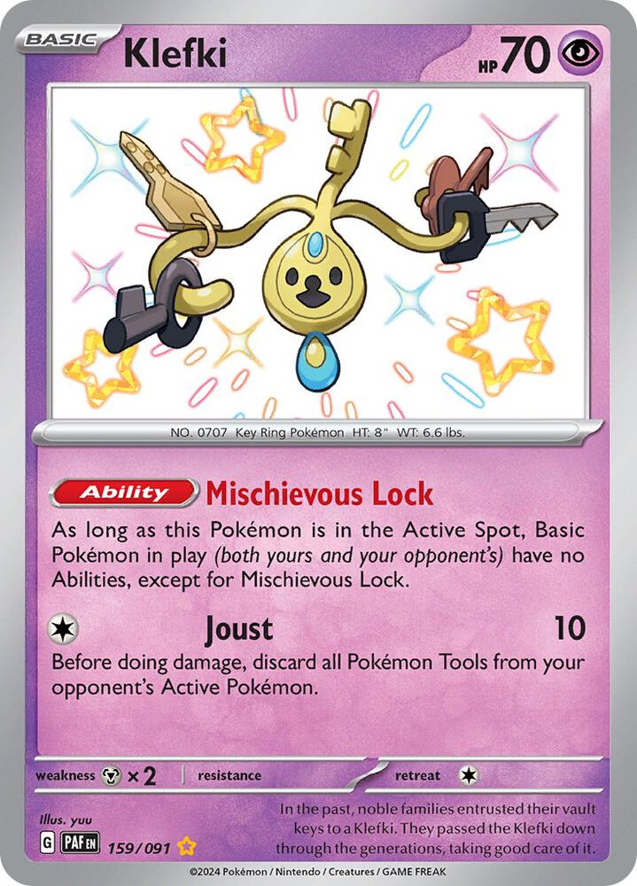 2024 Pokemon SV: Paldean Fates 159/091 Klefki Shiny Rare
