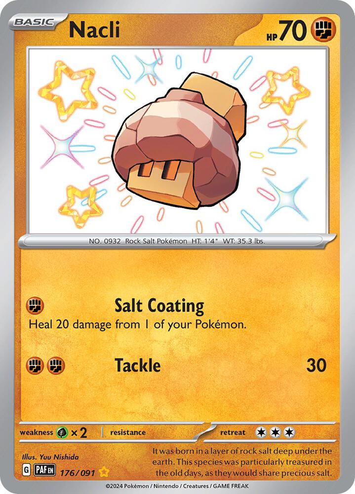 2024 Pokemon SV: Paldean Fates 176/091 Nacli - 176/091 Shiny Rare
