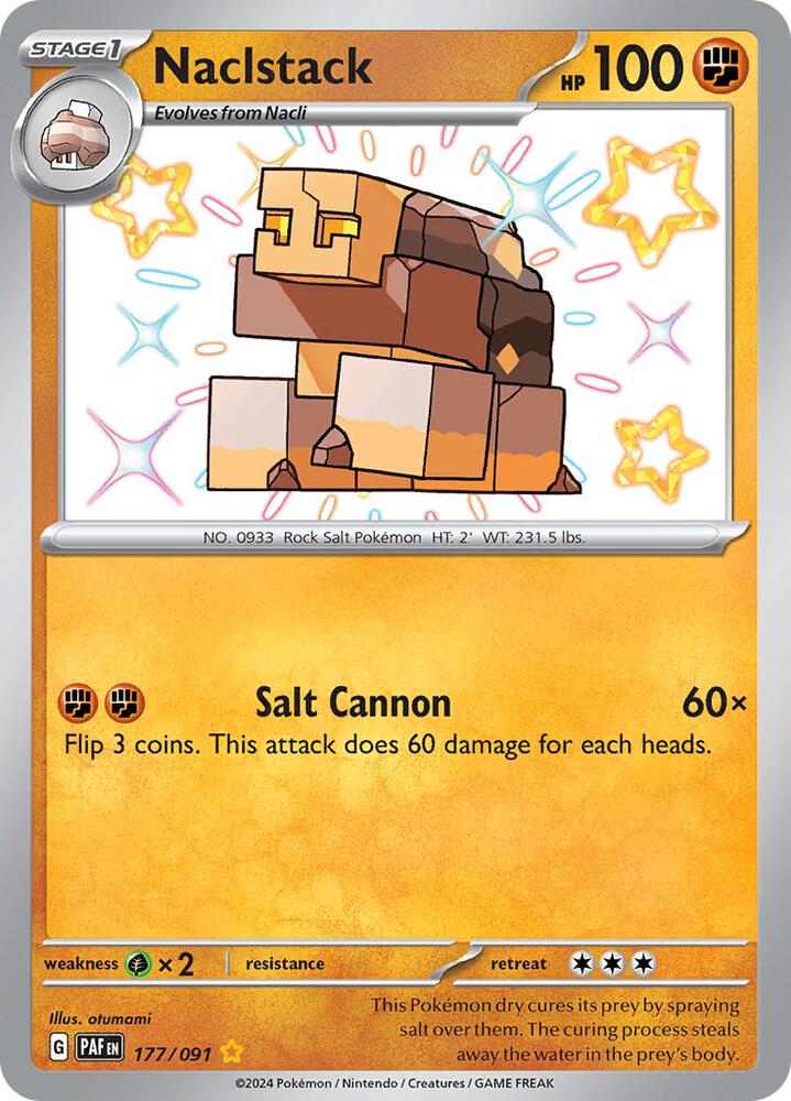 2024 Pokemon SV: Paldean Fates 177/091 Naclstack Shiny Rare
