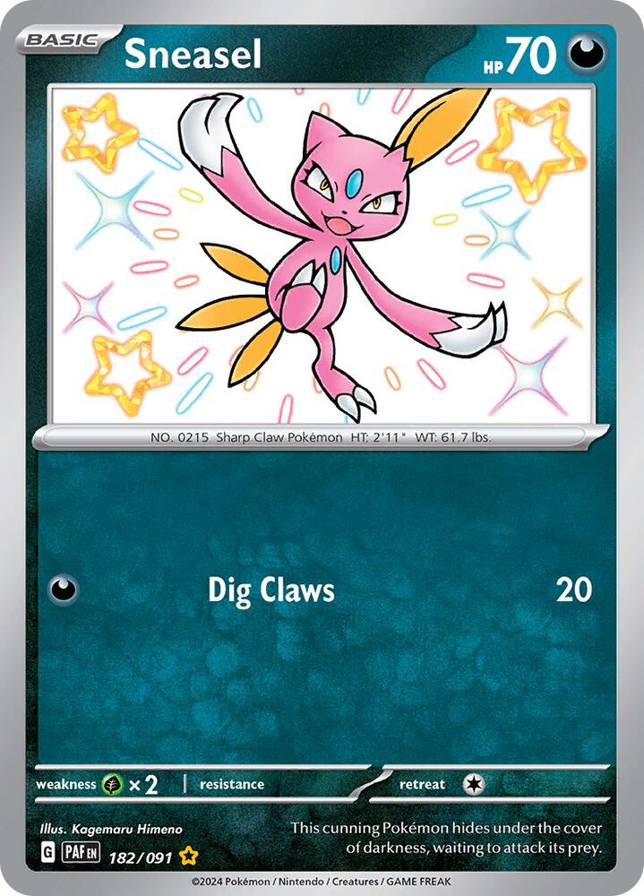 2024 Pokemon SV: Paldean Fates 182/091 Sneasel Shiny Rare