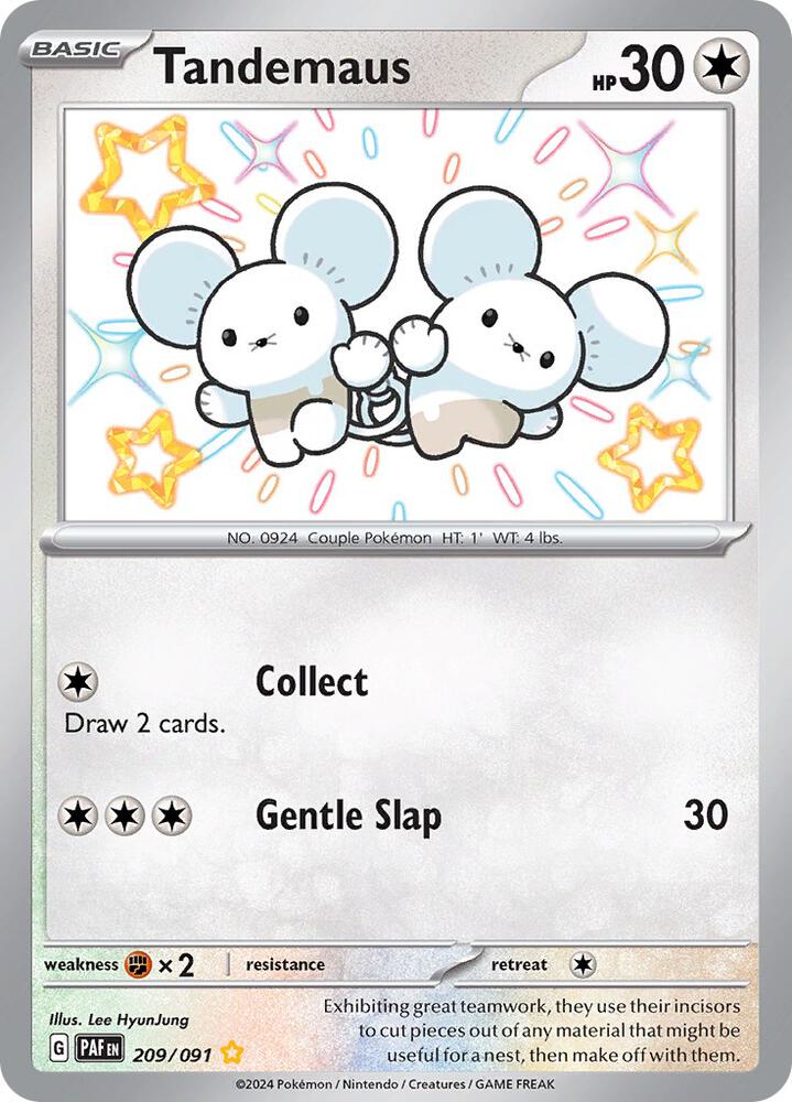 2024 Pokemon SV: Paldean Fates 209/091 Tandemaus - 209/091 Shiny Rare