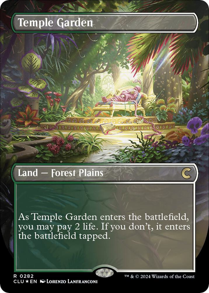 MTG Ravnica: Clue Edition 282 Temple Garden (Borderless) R NM Foil